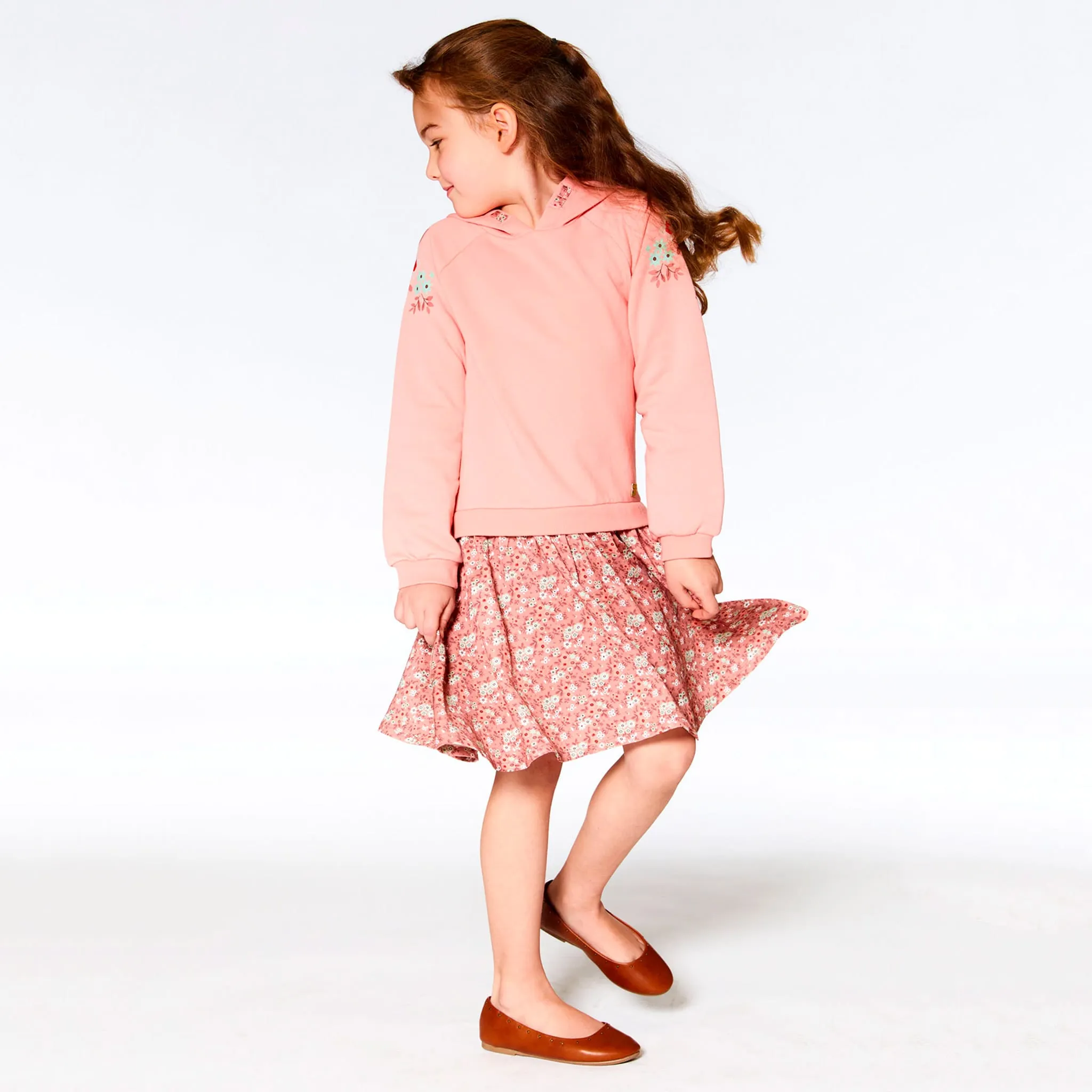 Deux par Deux Robe Capuchon Fleurs 7-10ans