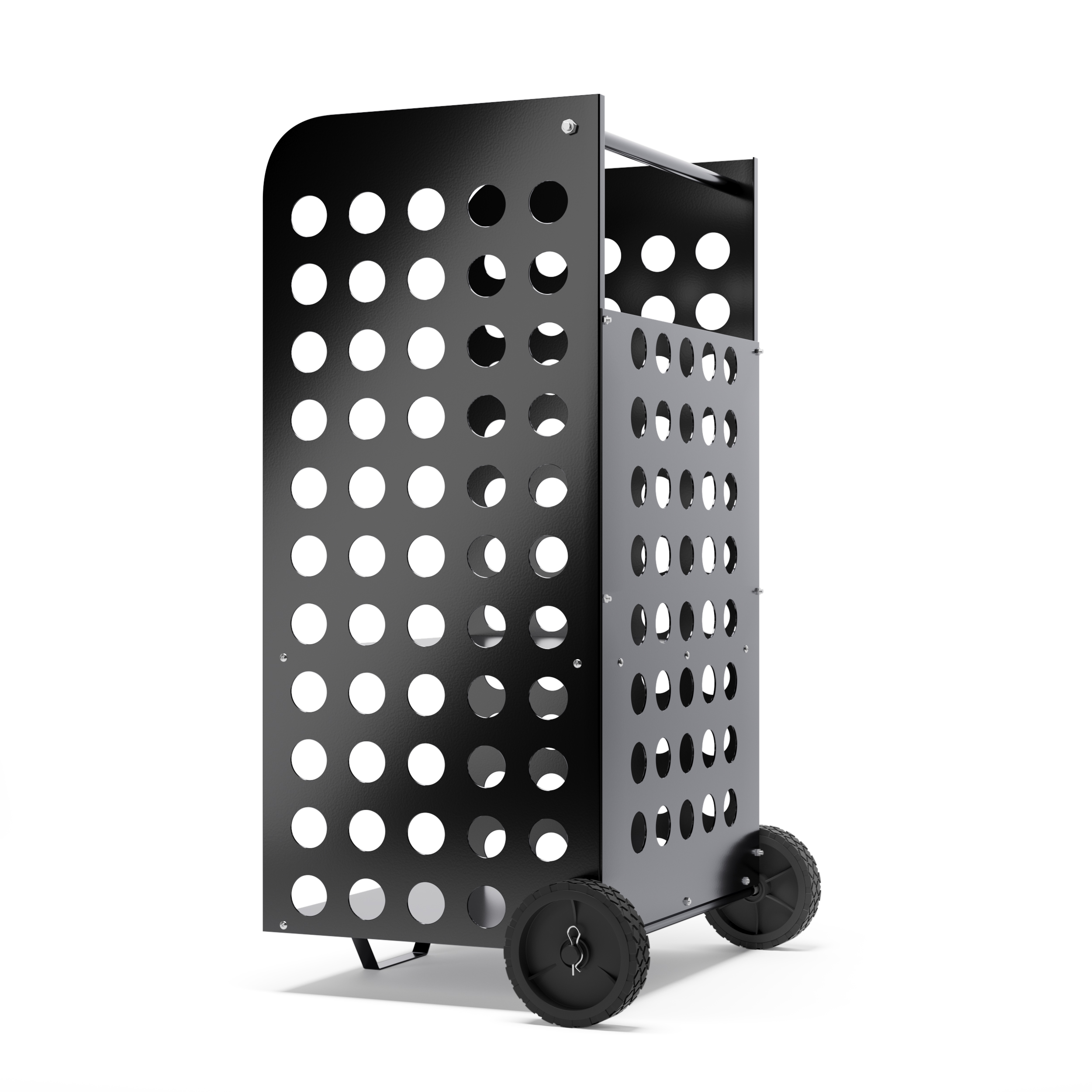 Kaminholzwagen Metall schwarz