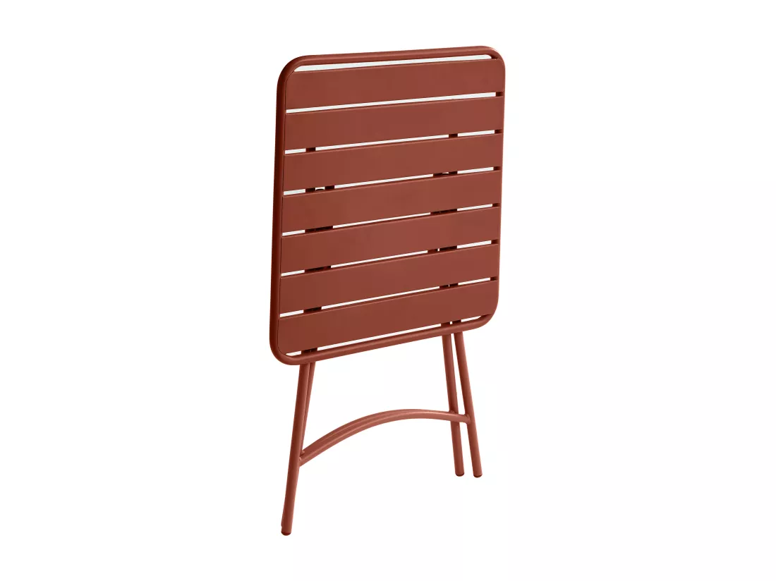 Salle à manger de jardin pliante en métal - une table L.60 cm et 2 chaises pliantes - Terracotta - MIRMANDE de MYLIA