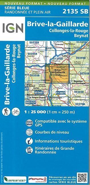 IGN - 2135 SB BRIVE LA GAILLARDE 1 25 000