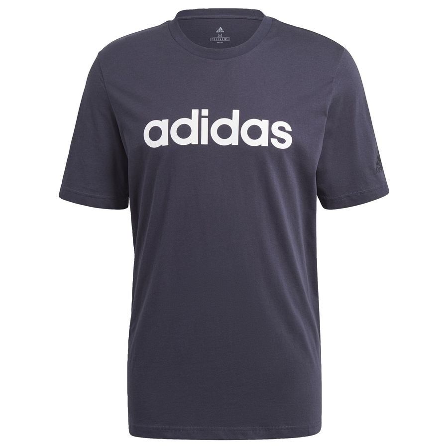 adidas T-Shirt Essentials Linear - Bleu Marine/Blanc
