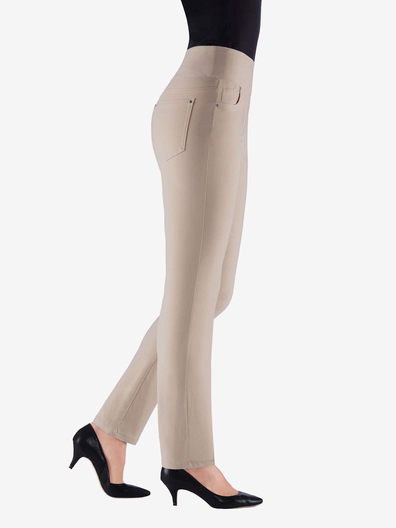Pantalon ceinture haute affinante à glissière