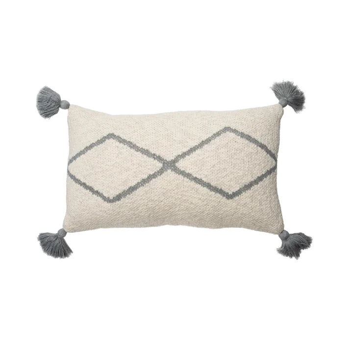 Lorena Canals - Gestricktes Kissen Little Oasis, 25 x 40 cm, natur / grau
