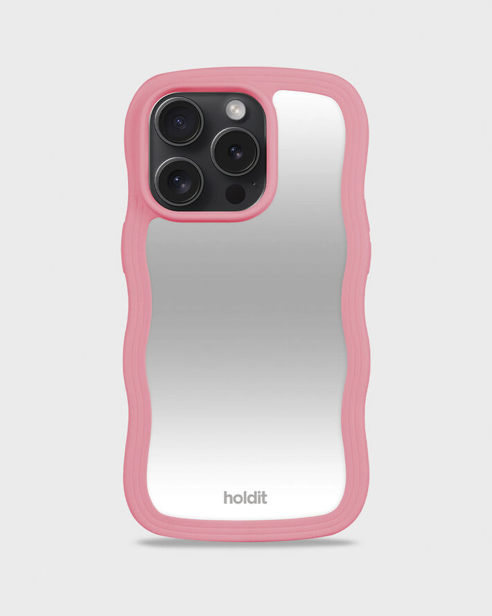HoldIt Wavy Case iPhone 14 Pro Lyserød