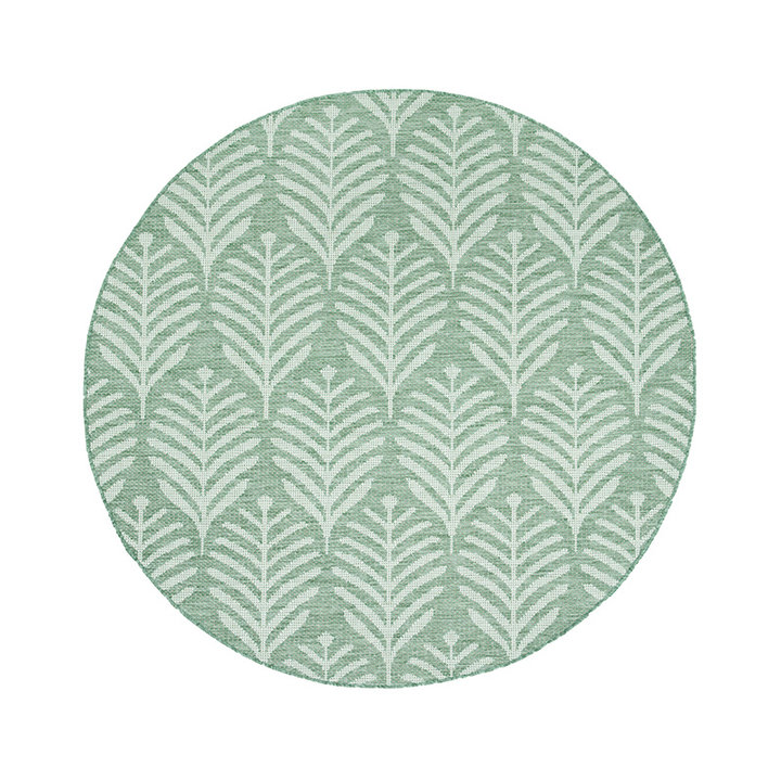 Rond buitenkleed - Summer Leaves Groen | Botanisch