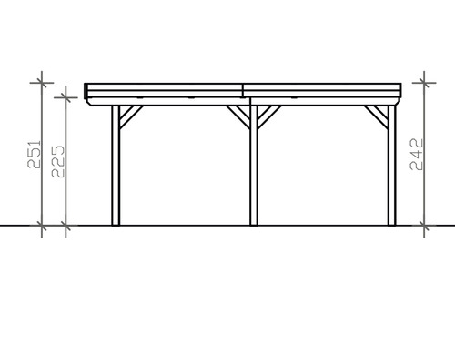 SKAN enkele carport, hout, Grunewald, 427 x 554 cm, natuurlijke afwerking
