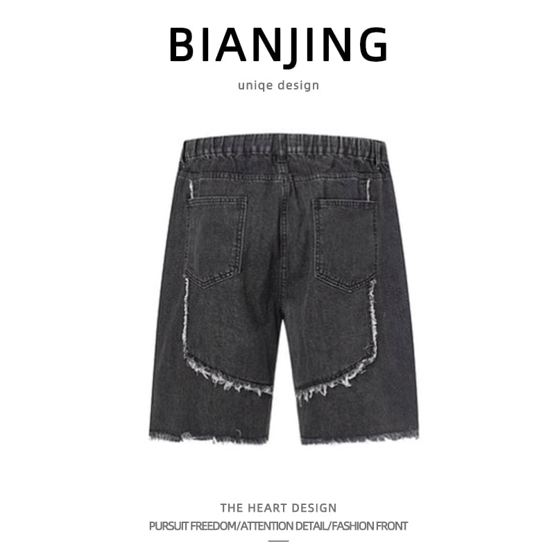 Zentrus - Mid Rise Washed Denim Shorts
