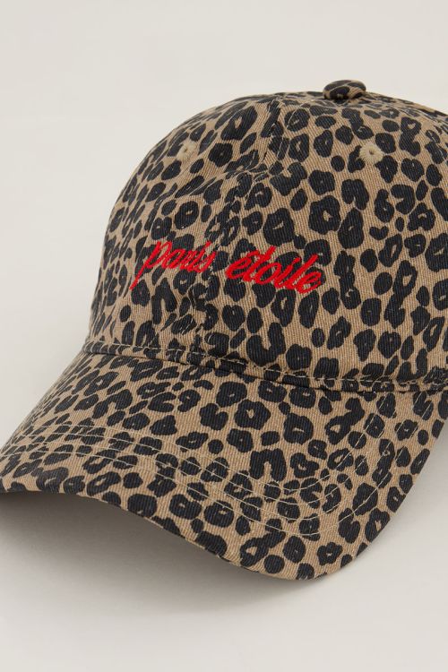 Bruine pet Paris étoile met panterprint