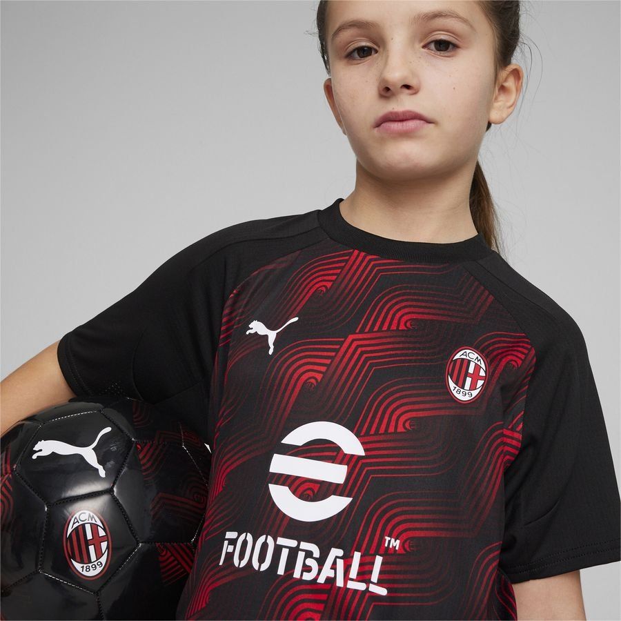 Milan AC T-shirt d'Entraînement Avant-Match - Noir/Rouge Enfant