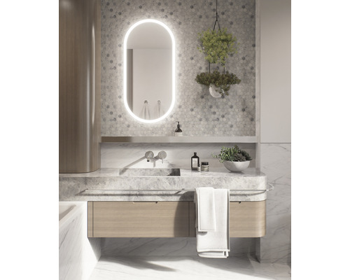 Badkamerspiegel Cordia OVAL LINE PREMIUM 50 x 100 cm wit IP 44