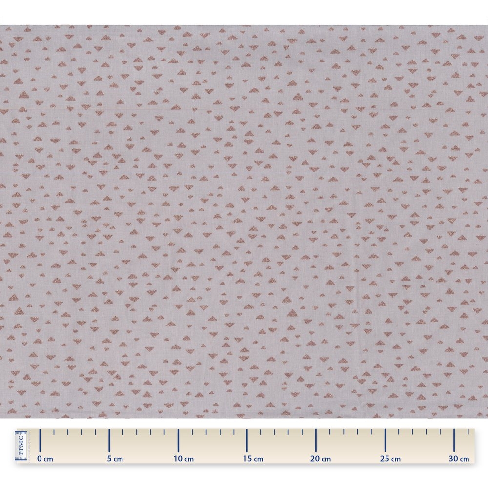 Coupon Tissu 50 Cm Triangle Cuivré Gris