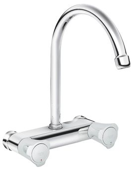Grohe Costa-L wandkraan m. bovenuitloop z. koppelingen HOH=15cm chroom