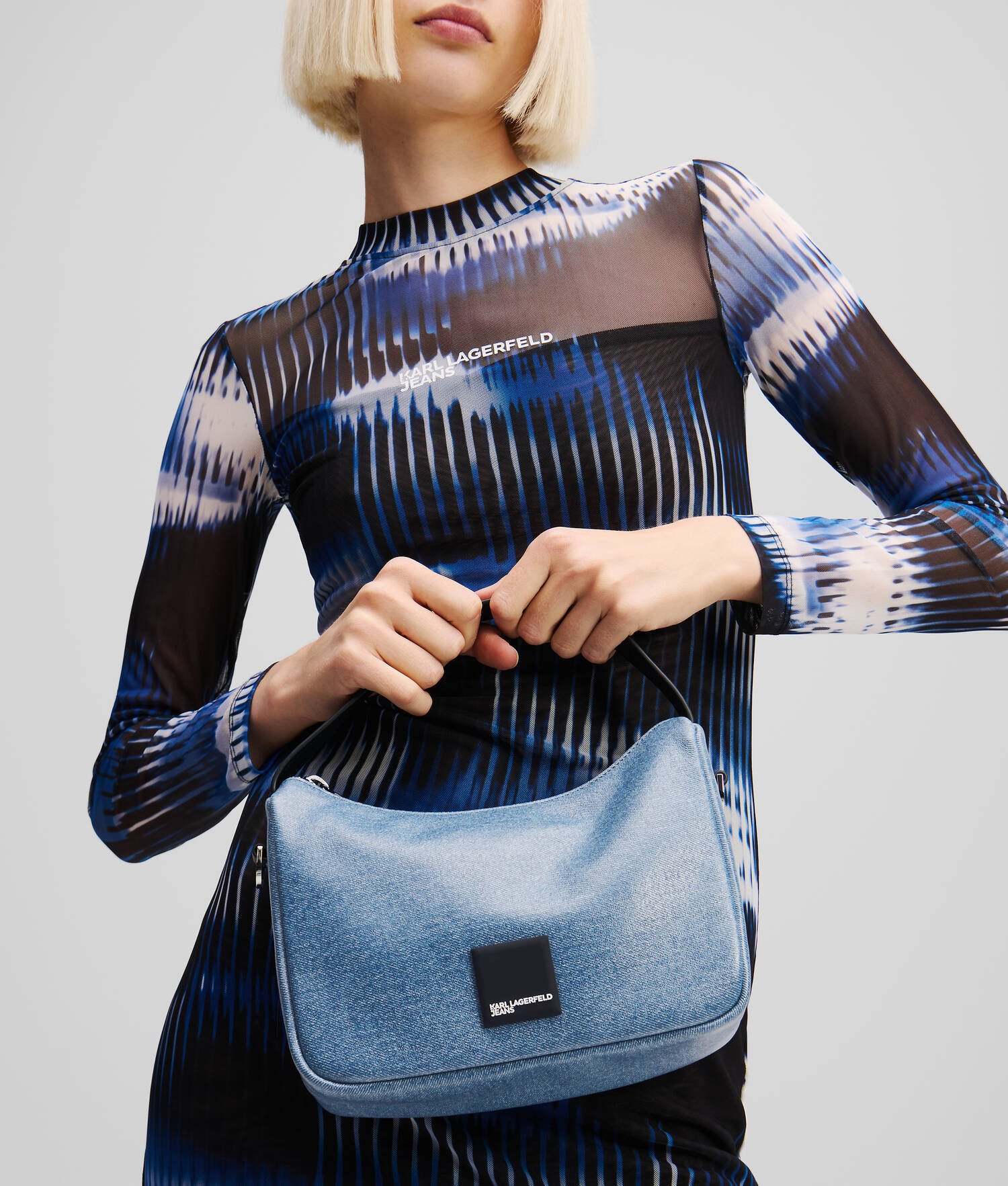 MINI SAC BESACE AVEC LOGO ENCADRÉ KLJ - Bleu enduit