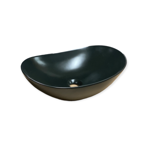 B-Stone Javi keramische waskom 51x33cm zwart