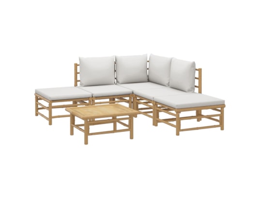 LES TENDANCES - Salon extérieur Salon de jardin-gris-5 places-55x65x30-490466