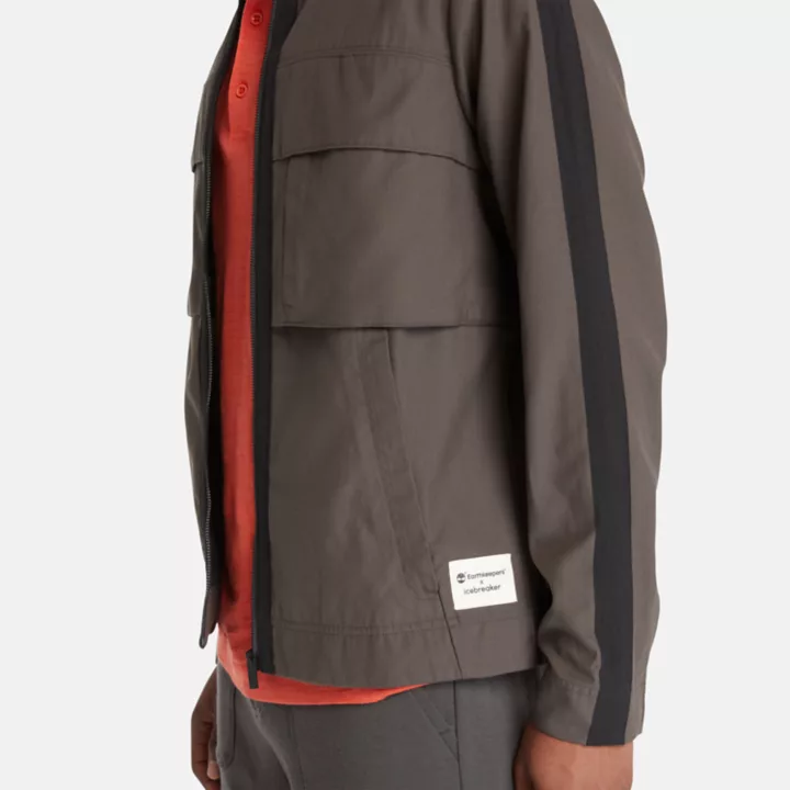 Blouson Timberland x Icebreaker en mérinos et coton pour homme en gris foncé