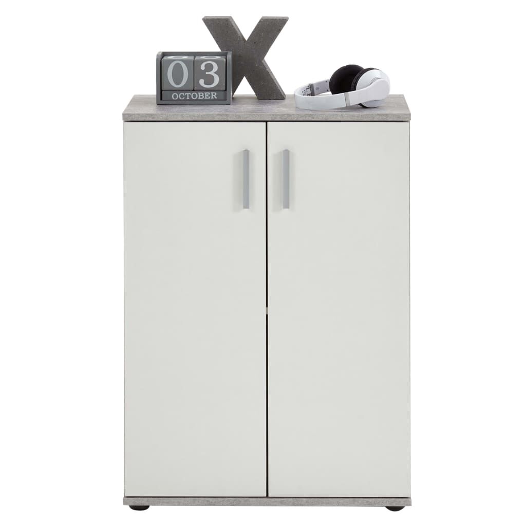 FMD 2-deurs kast, wit en grijs