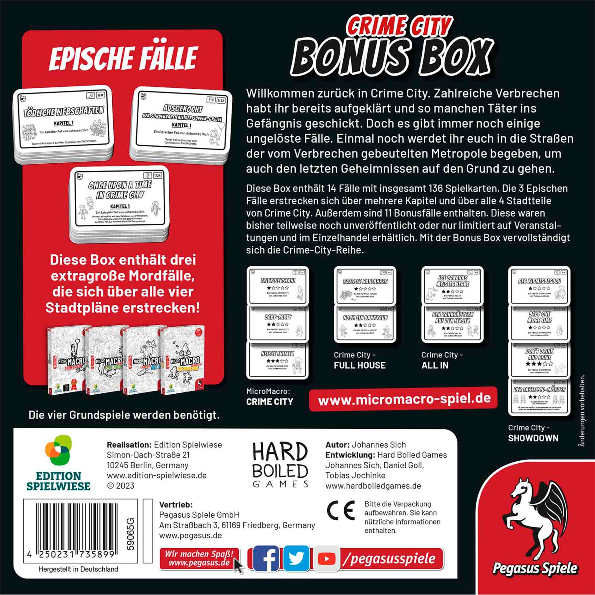 Pegasus Brettspiel MicroMacro: Crime City - Bonus Box