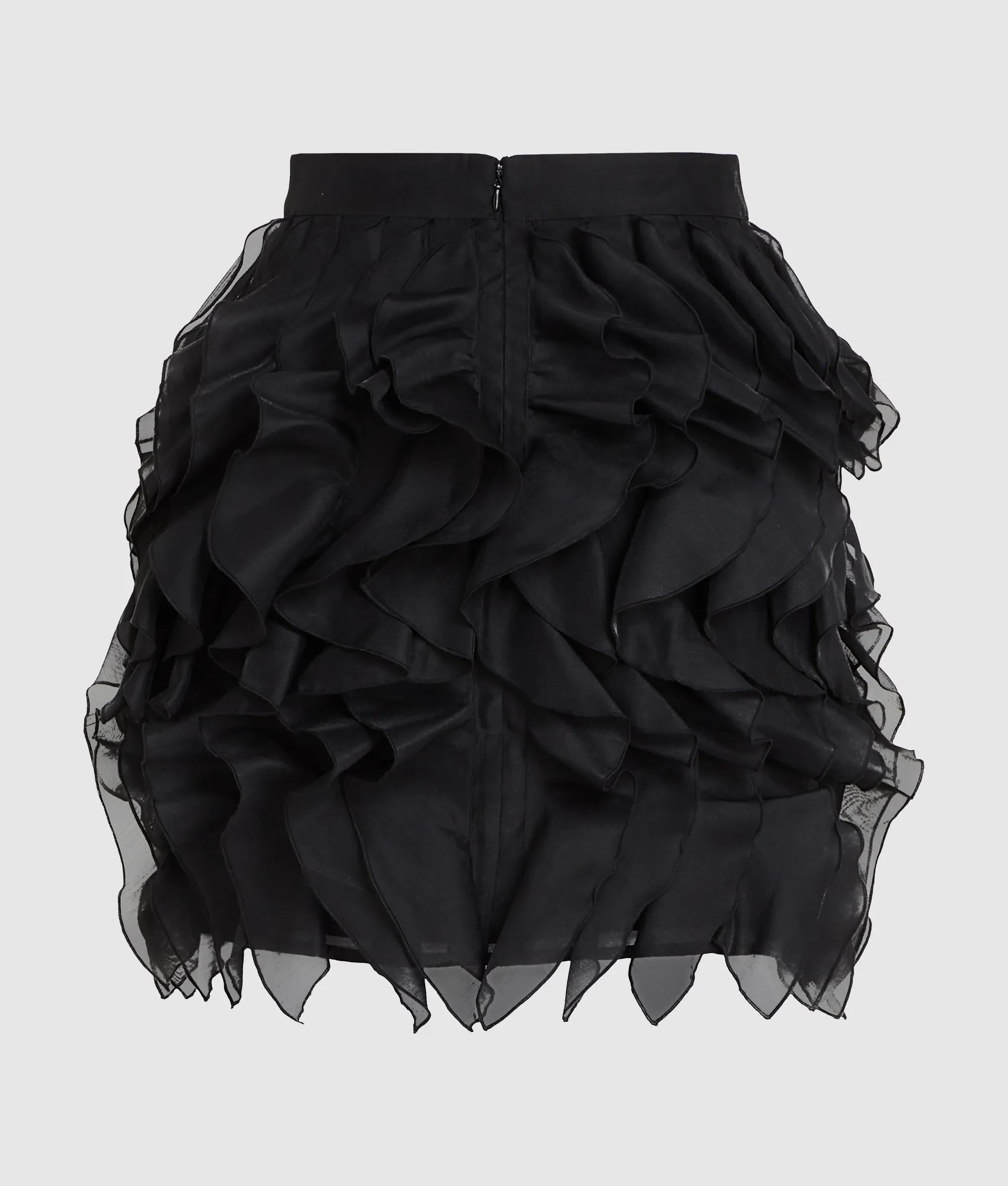 Minirokje met ruches van organza