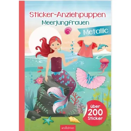 ars Edition Sticker-Anziehpuppen Metallic - Meerjungfrauen