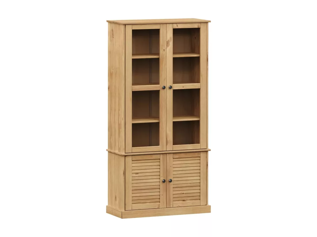Vitrine en verre VIGO 85x35x170 cm bois massif de pin