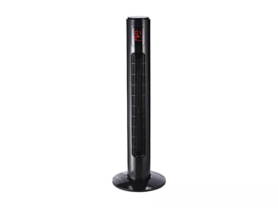 Ventilateur colonne tour oscillant silencieux 45 W avec télécommande écran affichage minuterie 3 modes 3 vitesses 32L x 32l x 96H cm noir