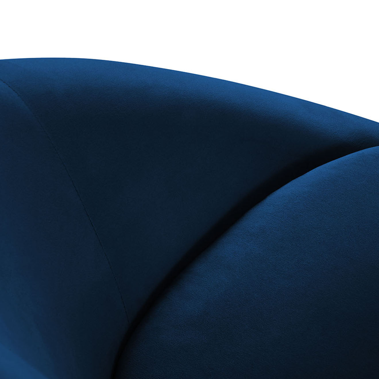 Mazzini Sofas Canapé velours petale 3 places bleu roi - 222x90x92 cm