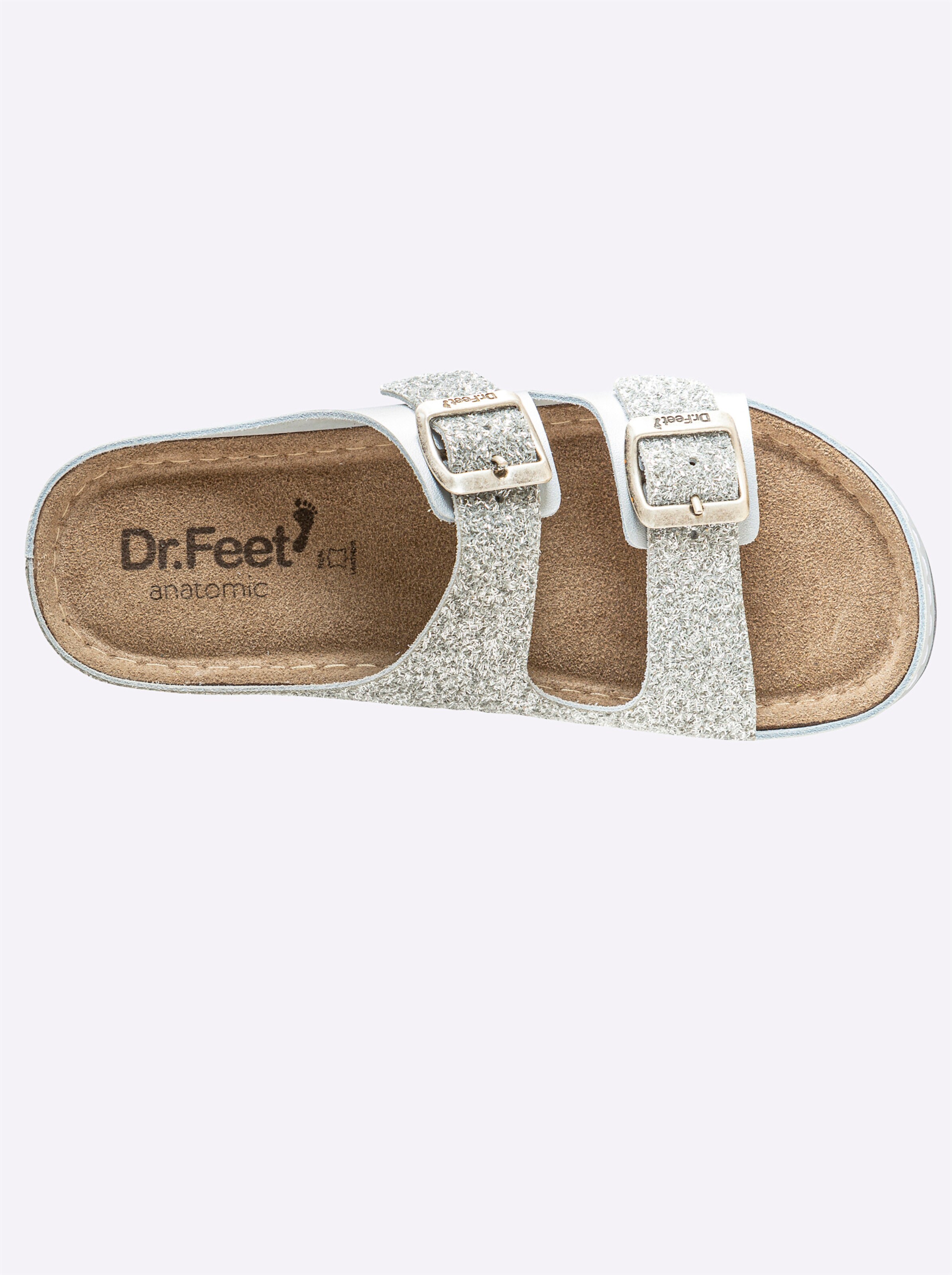 Dr. Feet Pantolette in silberfarben