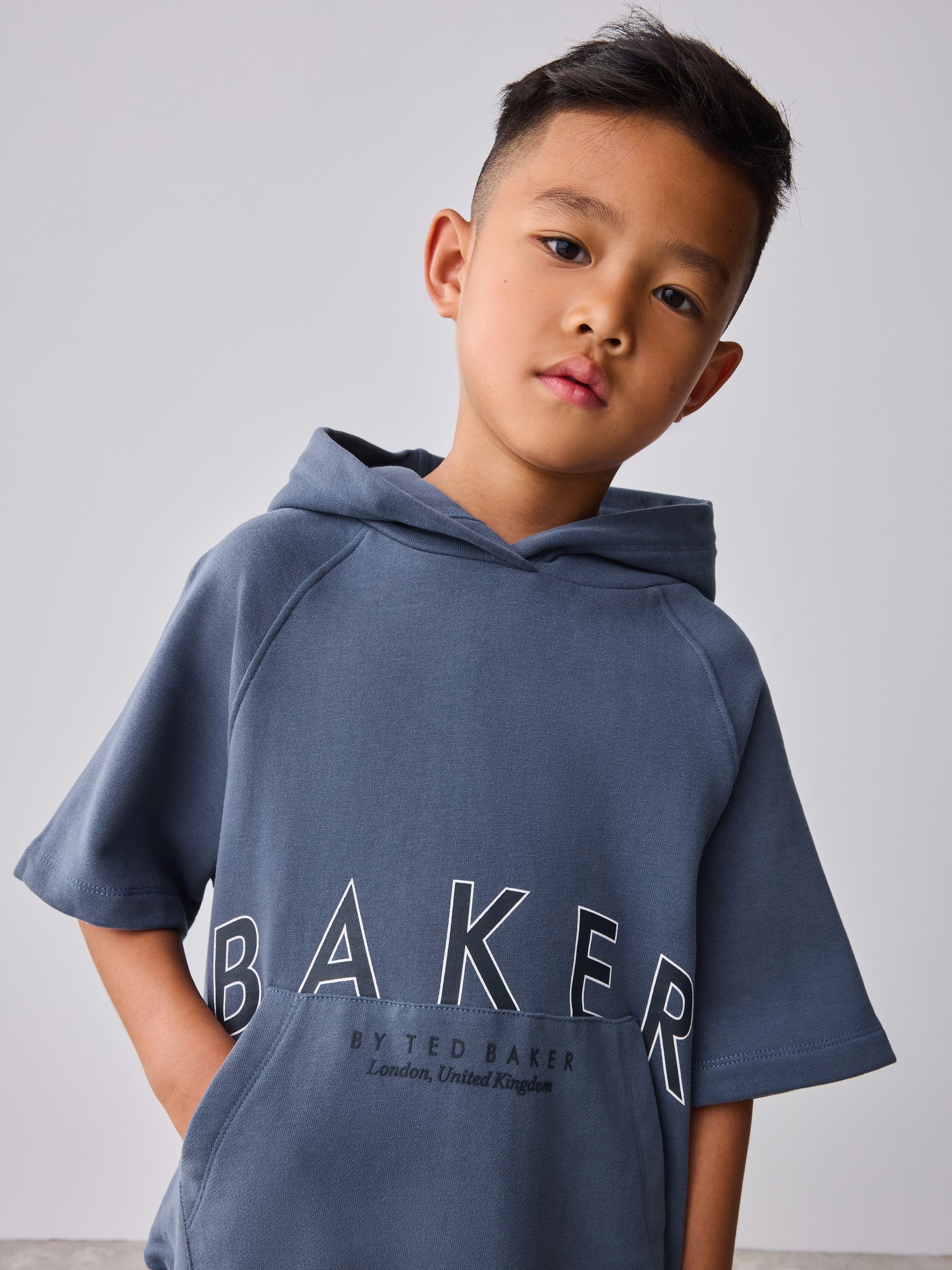 Baker by Ted Baker Blue Short Sleeve Hoodie and Shorts Set