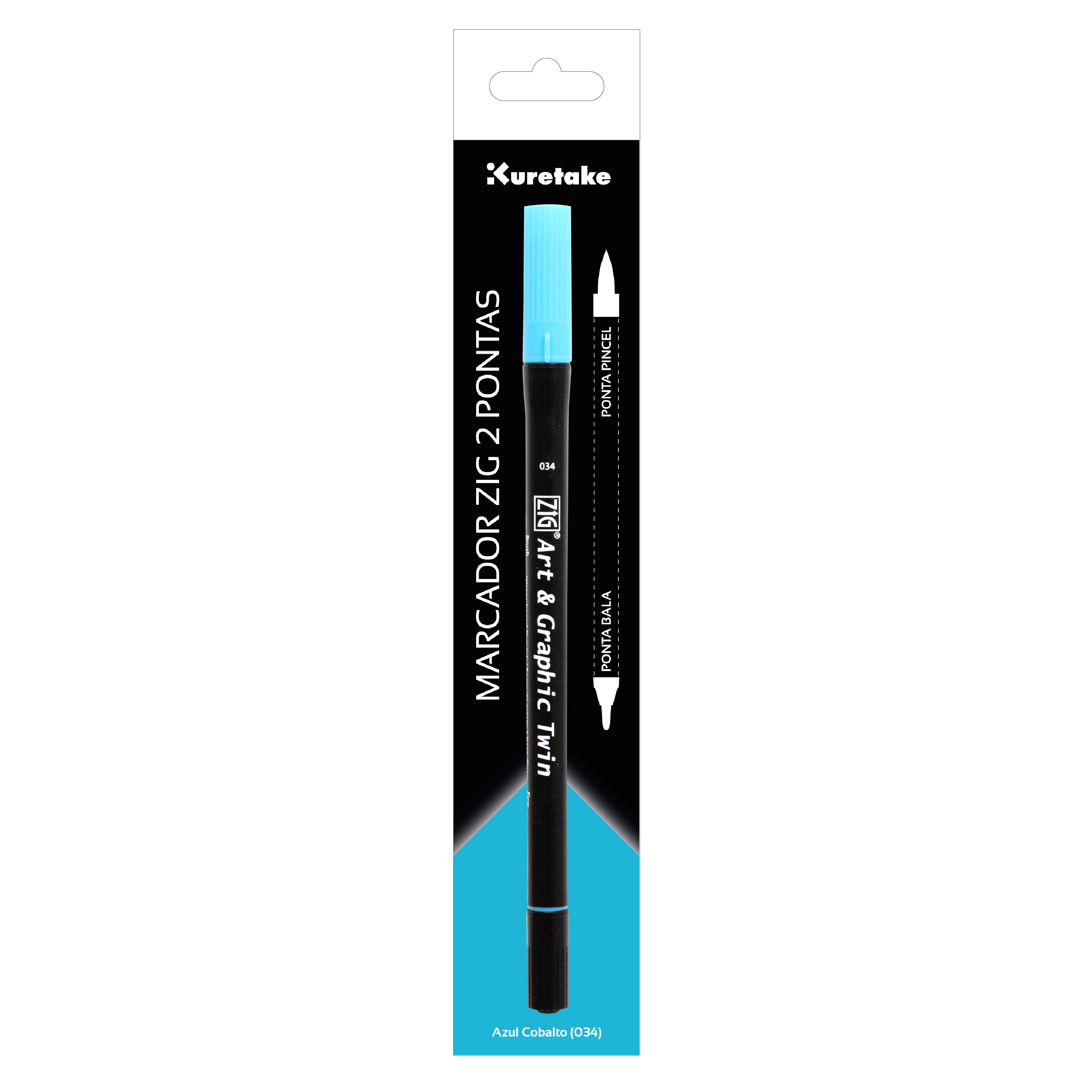 MARCADOR ART & GRAPHIC ZIG 2 PONTAS AZUL COBALTO