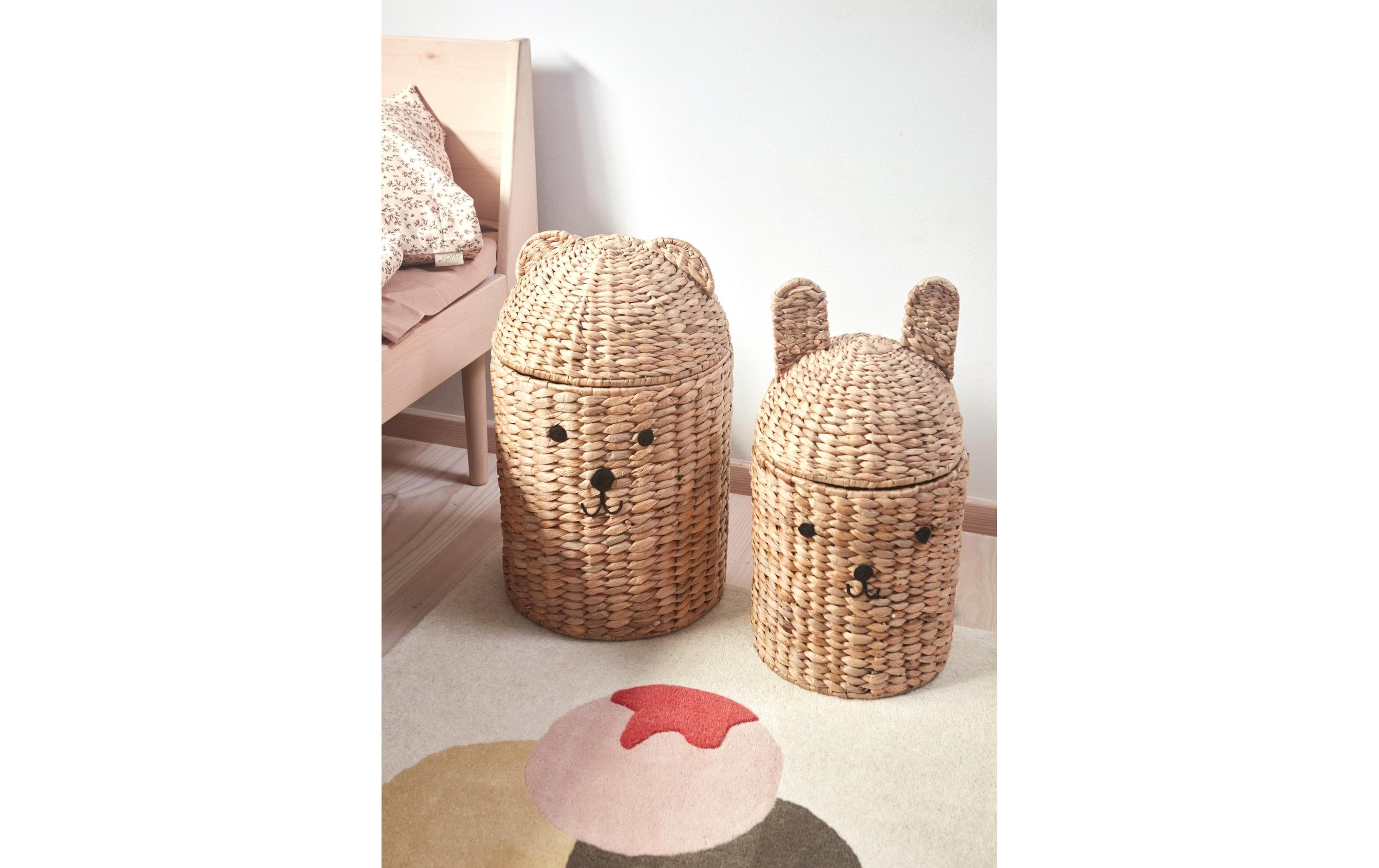 Spielzeugkorb Bear & Rabbit 2er Set<br>Aufbewahrungskörbe aus Seegras