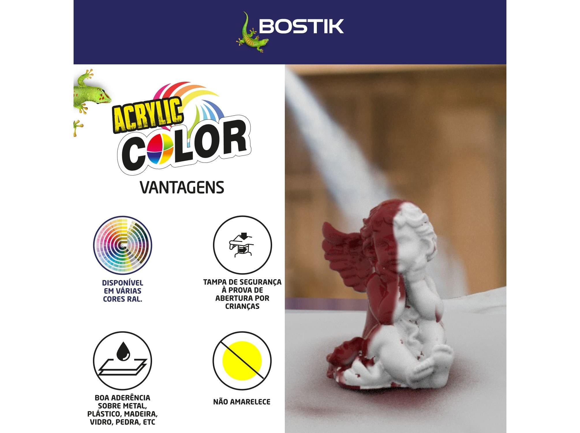 SPRAY ACRYLIC BOSTIK VERMELHO RUBI BRILHANTE 400ML