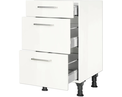 NOBILIA Moderne uitschuifbare onderkast BxDxH 45 x 58 x 87 cm alpinewit hoogglans voorgemonteerd