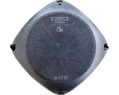 Hensel KF 0600 B Kabelaansluitdoos tot 2,5 mm² zonder aansluitklem, zwart, opbouw, BxHxD 130x130x77 mm