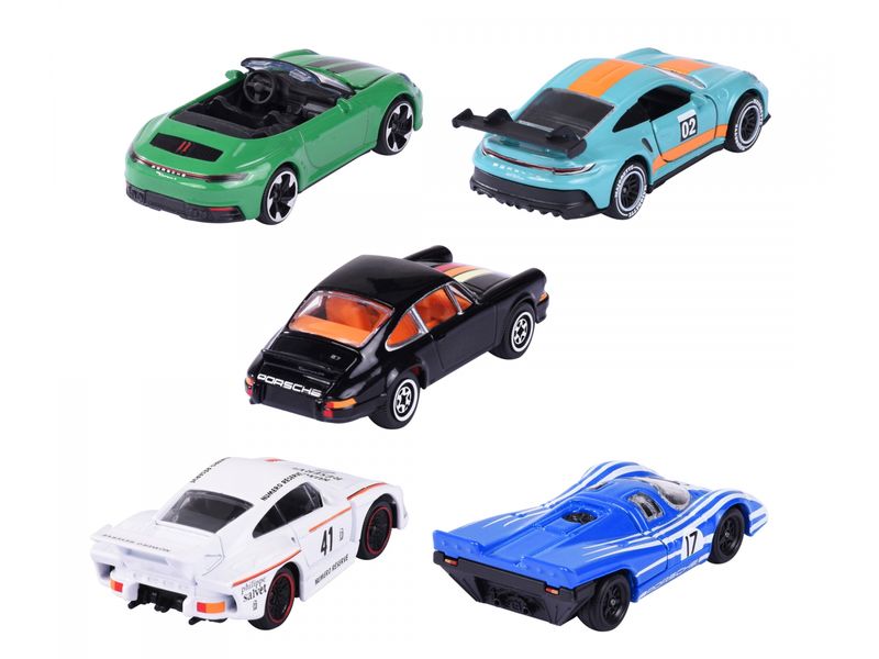 Majorette Action Cars Porsche Motorsport 5 Pieces Giftpack Modellautos mit zwei exklusiven Porsche-Modellen