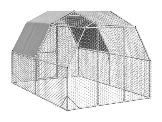 Poulailler avec toit 2,5x4x2,25 m acier galvanisé