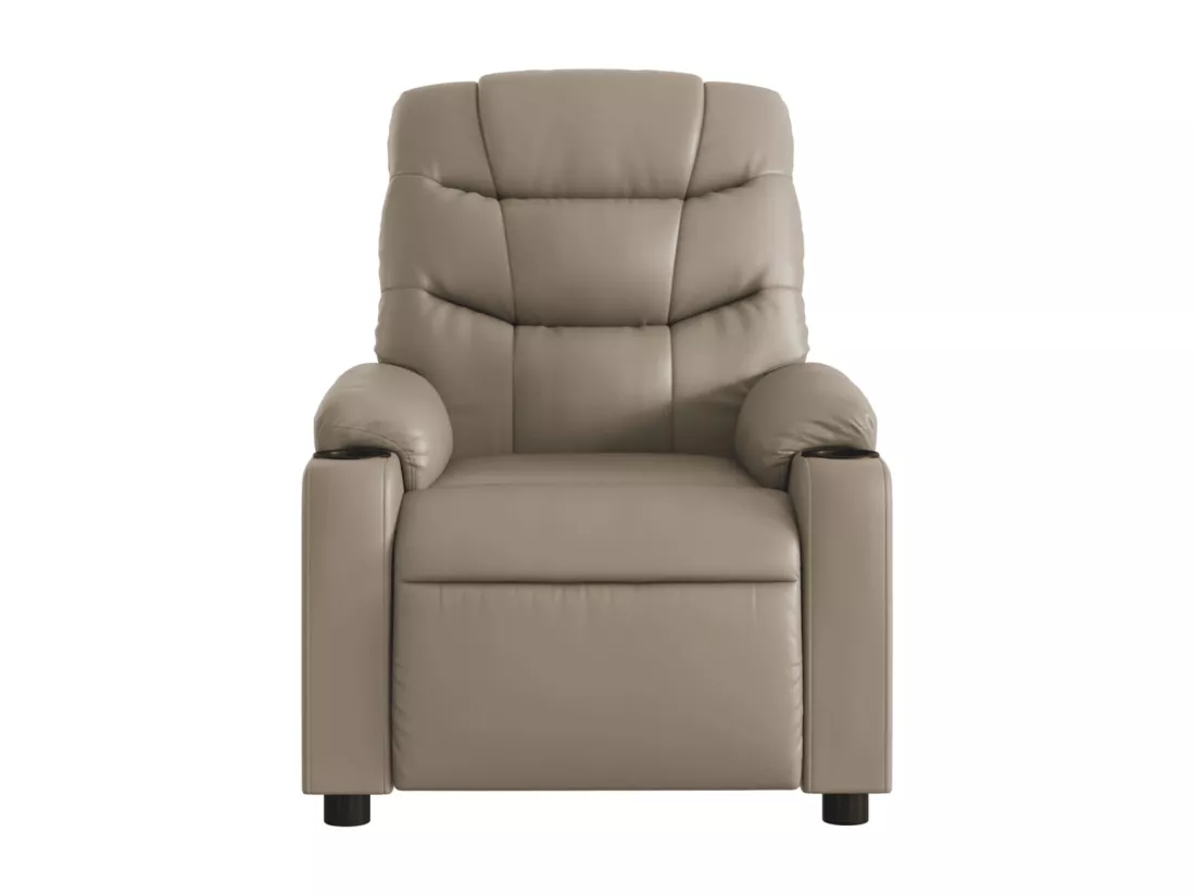 Fauteuil massant inclinable électrique cappuccino similicuir