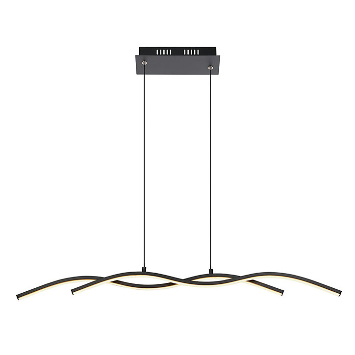 Suspension Alani noir 3000K blanc chaud 1200lm 2 lumières L. 88 x H. 118 cm