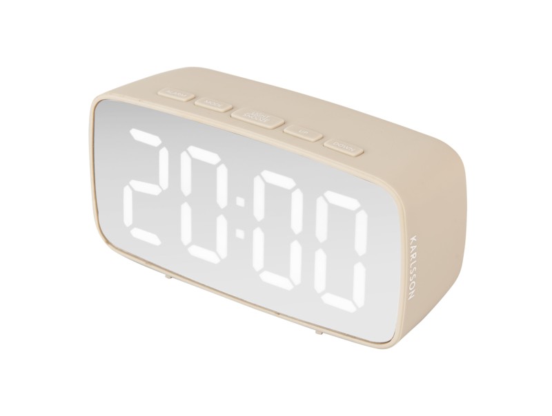 Alarm Clock Mirror LED Oval KA5876BK Black
