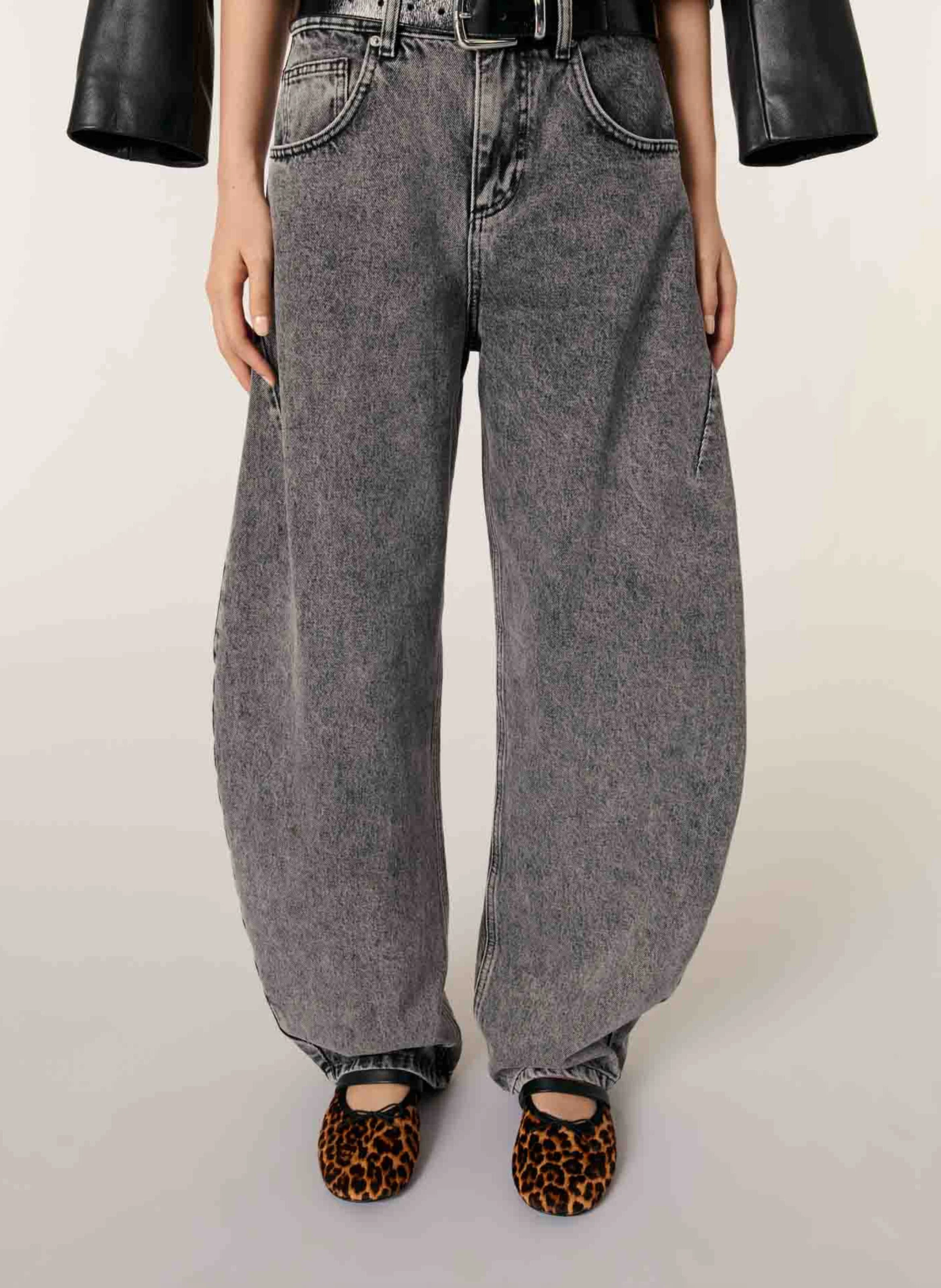 Jean large en coton | Gris