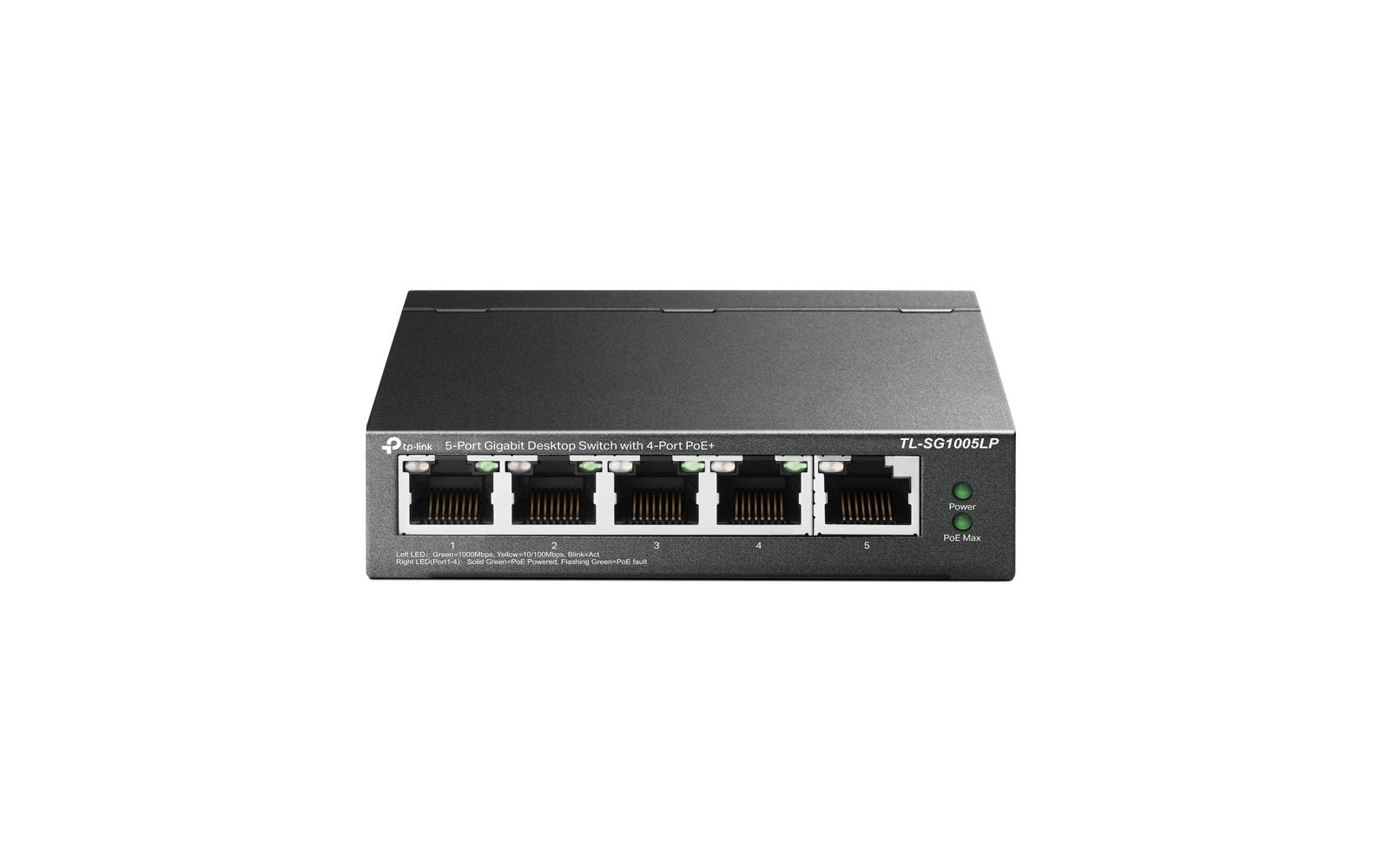 PoE+ Switch TL-SG1005LP 5 Port5-Port-Gigabit-Desktop-Switch mit 4-Port-PoE+