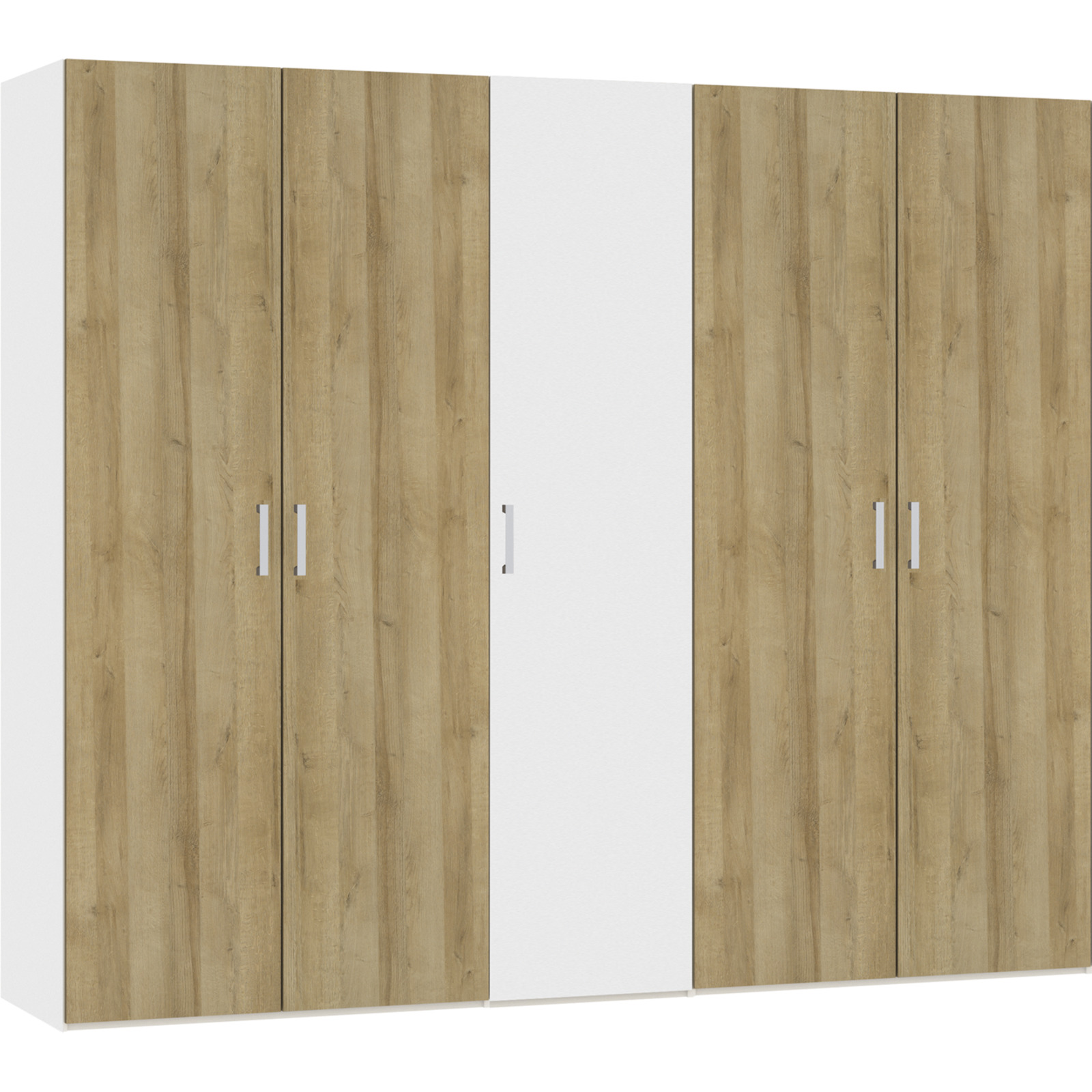 Drehtürenschrank Schweizer 112 Eiche Natur weiss 102 x 215 x 59 cm, 102 cm