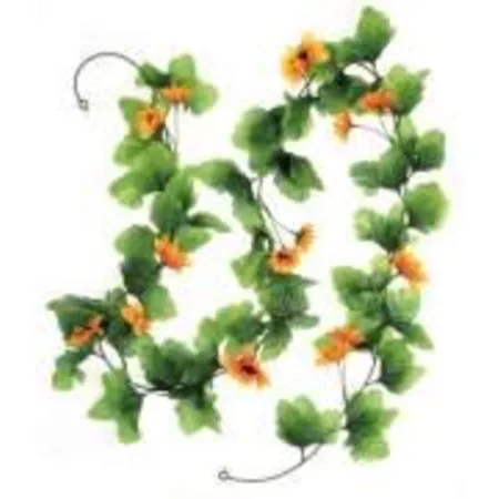 Glorex Dekogirlande mit künstlichen Sonnenblumenblüten, ca. 160 cm lang, mit Ösen zum Aufhängen