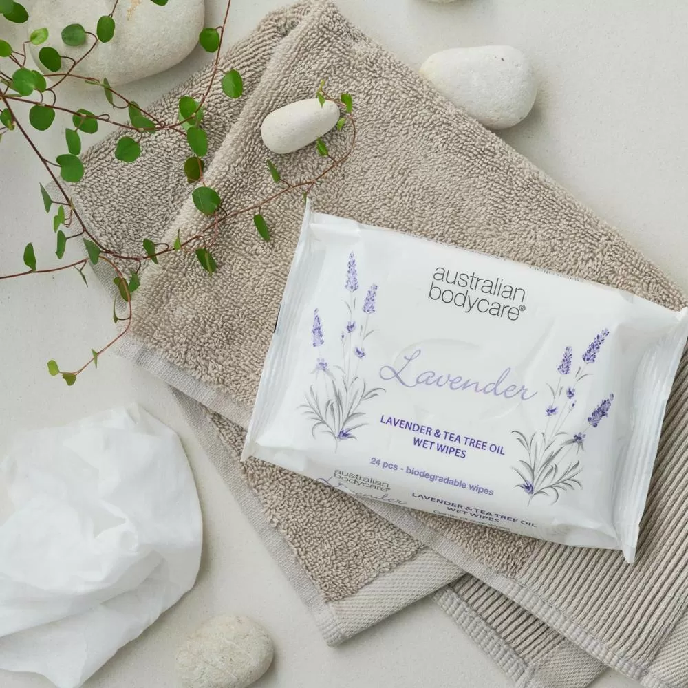Australian Bodycare Lavender Wet Wipes - 24 stk..