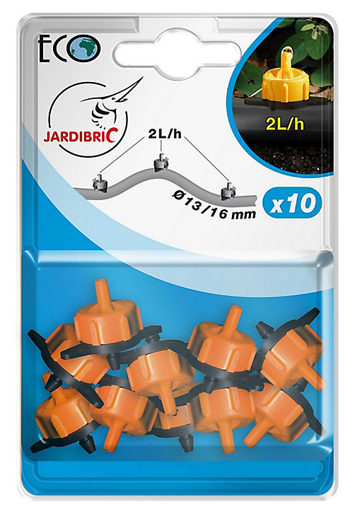 Goutteur auto régulant 2 L/h noir (10 pièces)