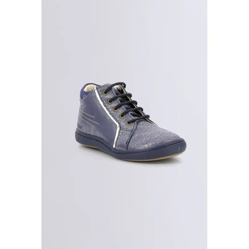 KICKPINNS MARINE METALLISE (28-36) BOTTINES Cuir Fille