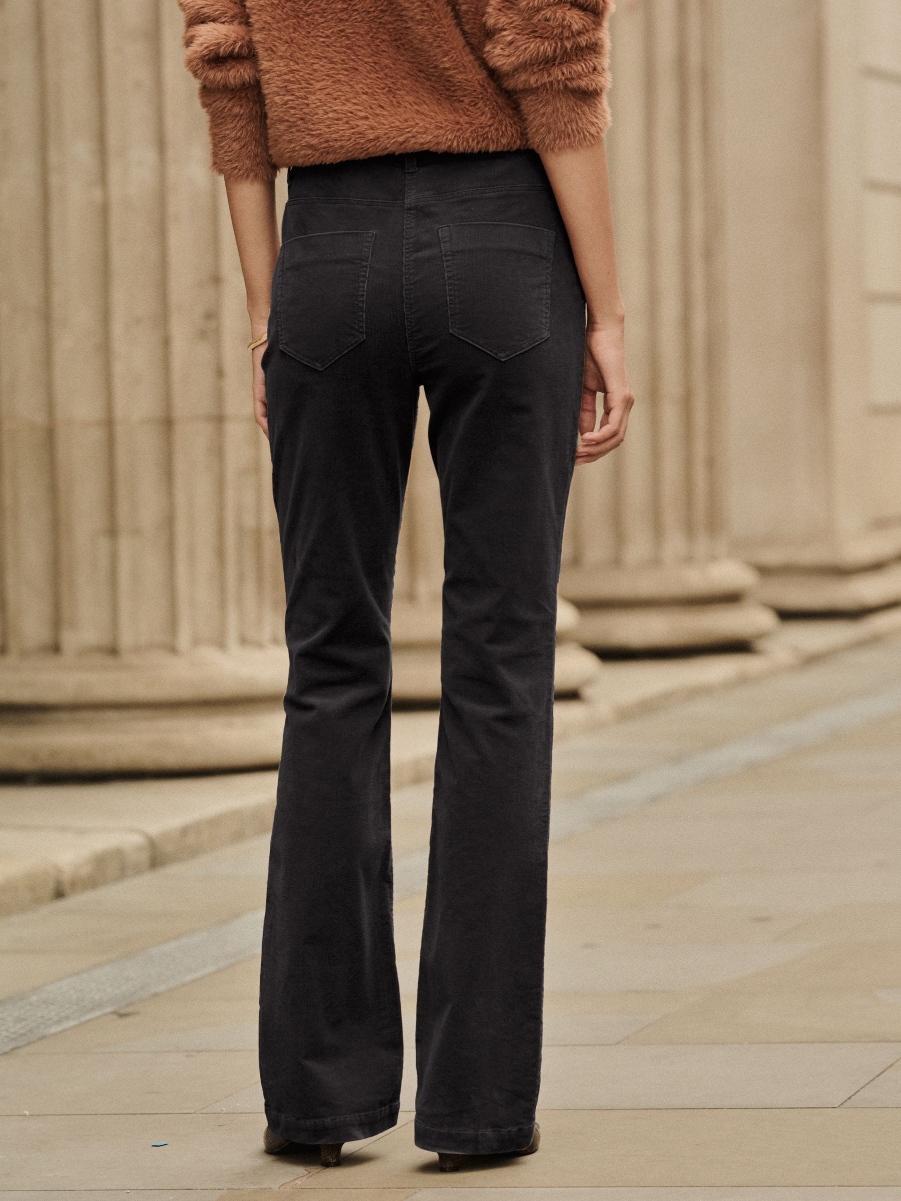 Zwart - Corduroy boot cut broek