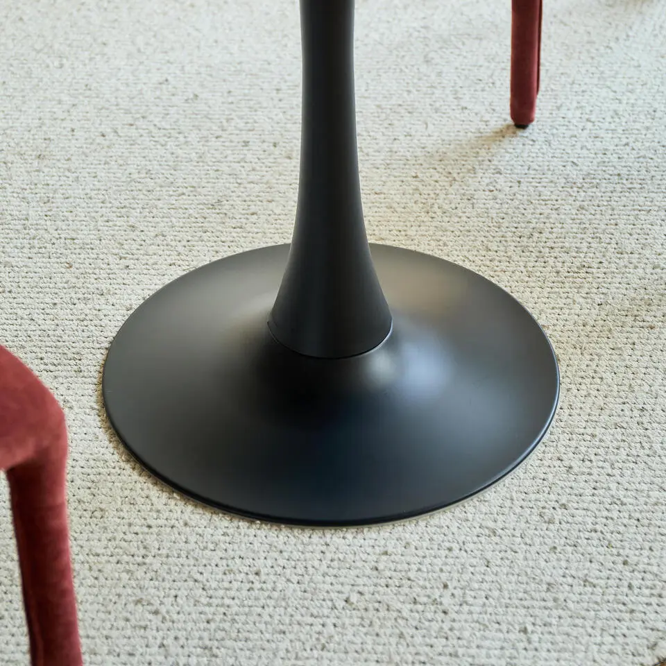 Eettafel 4 Personen Ronde Houten Basis Metaal