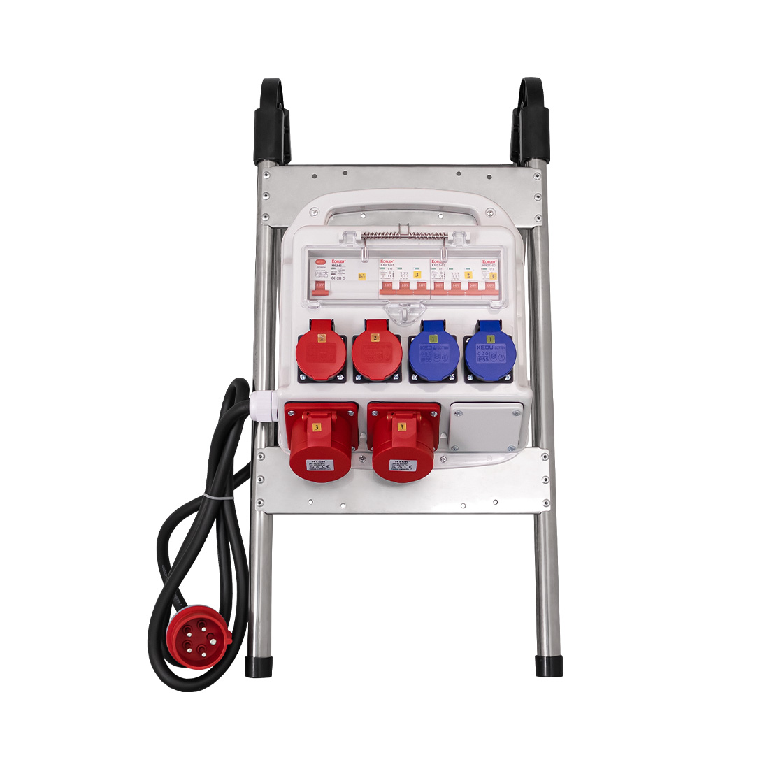 Ekström Baustromverteiler 2x T13, 2x T25, 2x CEE16A, mit Ständer