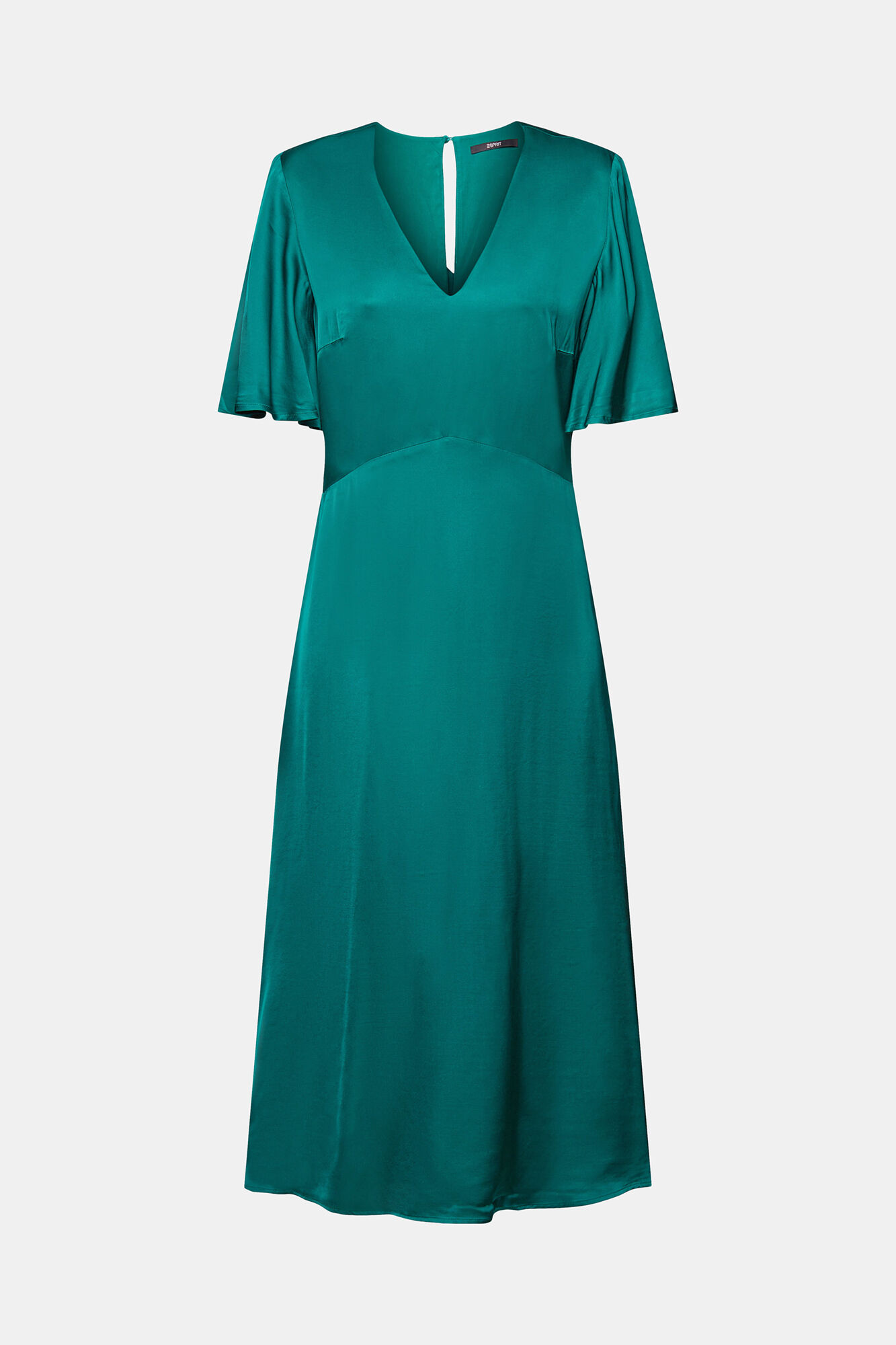 Vestido midi em cetim viscose - Verde